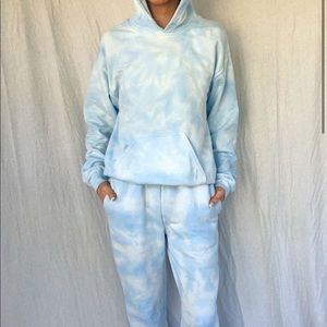 Blue tie dye sweat set